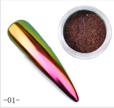 The Nail Art - Neon Glitter Unicorn Pigment Mermaid Chrome Powder 1#