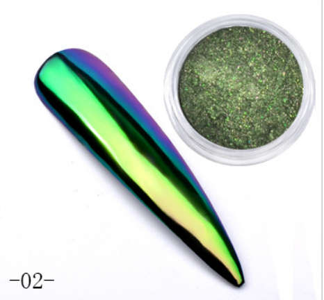 The Nail Art - Neon Glitter Unicorn Pigment Mermaid Chrome Powder 2#