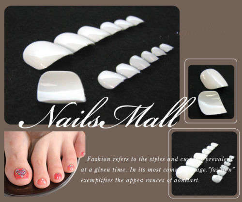 The Nail Art -  Toe Full Nails 500pcs - White