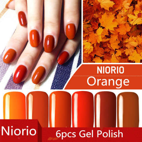 The Nail Art - Niorio Gel Polish 6pcs - Orange Series