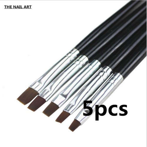 The Nail Art - 5pcs Black Gel Brush