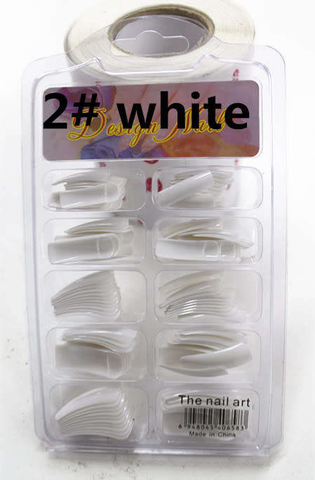 The Nail Art -  Halfmoon Nail Tips 100pcs 2# White