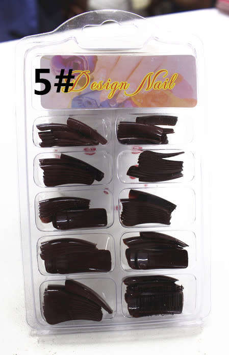 The Nail Art -  Halfmoon Nail Tips 100pcs 5# Brown