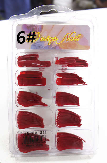 The Nail Art -  Halfmoon Nail Tips 100pcs 6# Red