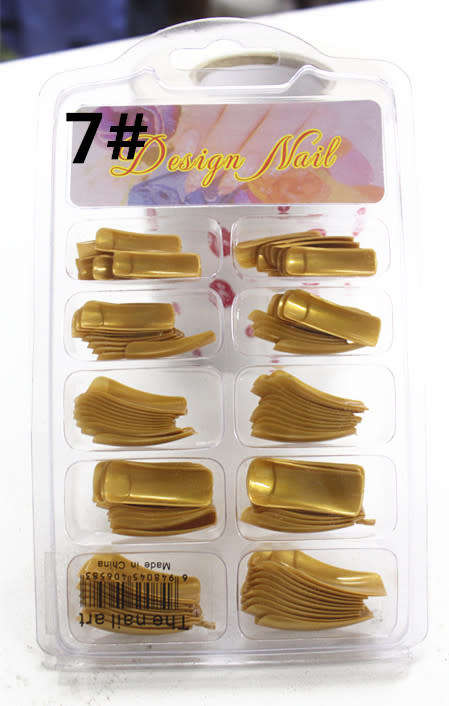 The Nail Art -  Halfmoon Nail Tips 100pcs 7# Gold