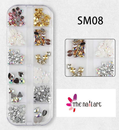 The Nail Art - 12pcs Glitter Box SM08