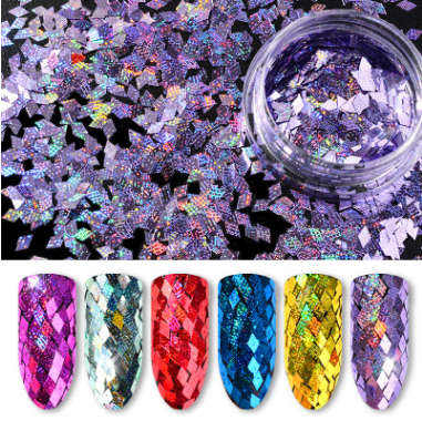 The Nail Art - Diamond laser colorful sequins 6pcs