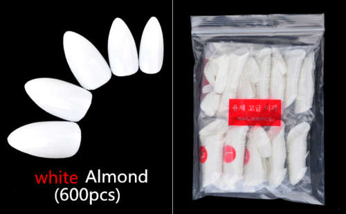 The Nail Art - Almond Tip 600pcs white