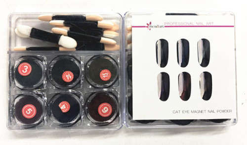 The Nail Art - Cat Eye Powder 6pcs Dark