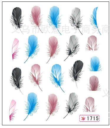 The Nail Art -  Feather Sticker 1715