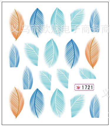 The Nail Art -  Feather Water Sticker 1721