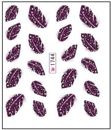 The Nail Art -  Feather Water Sticker 1744