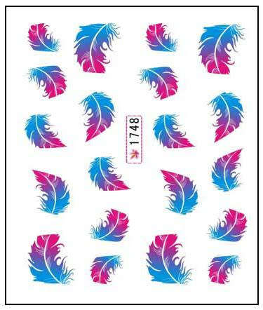 The Nail Art -  Feather Water Sticker 1748
