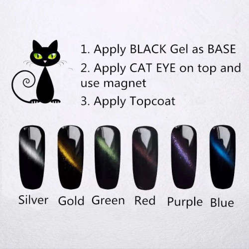 The Nail Art - Niorio Gel Polish 6pcs - Cat Eye