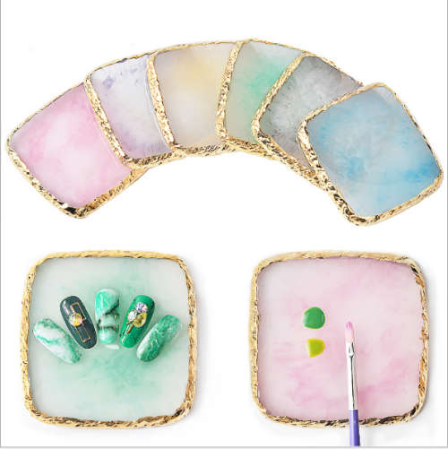 The Nail Art - Resin agate piece nail art color palette