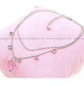PINK STARINESS CRYSTAL DOUBLE ANKLET