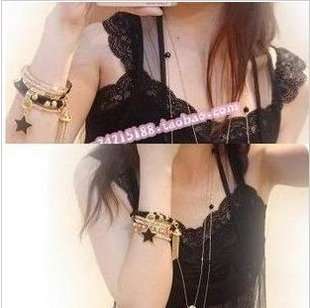 BLACK AND GOLD STAR BRACELET