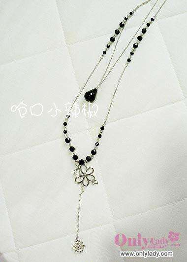 DIOR DOUBLE LAYERS BALCK PEARL NECLACE