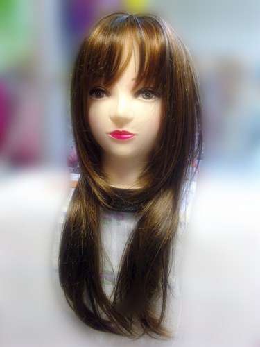 BROWN STRENGTH WIG WITH BLACK STRAPS