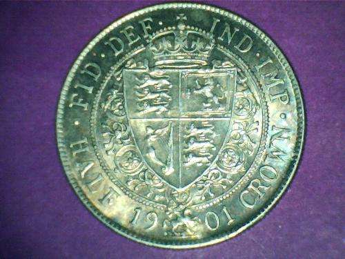 A LOVELY 1901 BRITISH HALF-CROWN IN AU - UNC