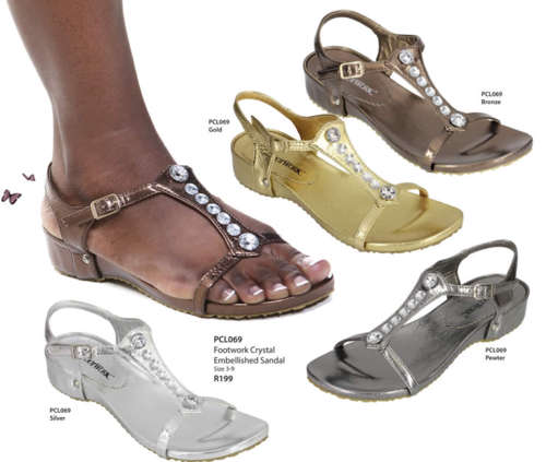 ***Footwork crystal embellished sandal***