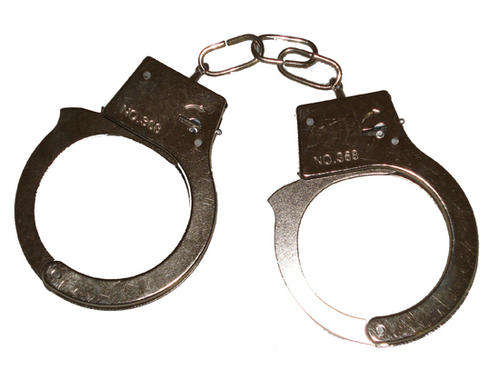 NEW SOLID METAL POLICE HANDCUFFS & 2 KEYS