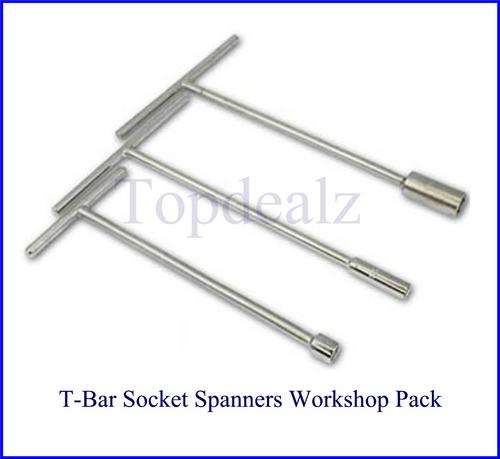 T-Bar Socket Spanners Workshop Pack 10 Piece - Tools