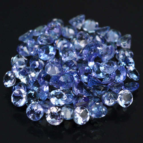 RARE..2.6mm ROUND NATURAL VIOLET BLUE TANZANITE GET TWO GEMS - Gems