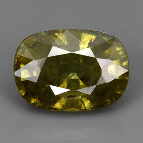 RAREST OF THE RARE!!! 1.16ct CUSHION NATURAL OLIVE GREEN DEMANTOID GARNET