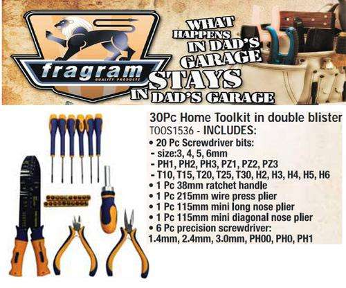 30Pc Home Toolkit in double blister