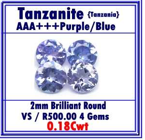 4 PCS. PURPLE BLUE TANZANITE GLEAMING