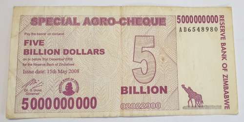 5 Billion Dollars SPECIAL AGRO-CHEQUE as per images #AB Serial No.