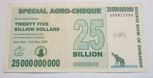 Twenty Five Billion Dollars Special Agro Cheque