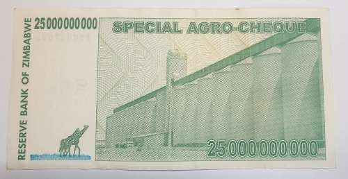 Twenty Five Billion Dollars Special Agro Cheque