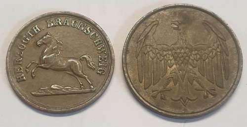 1860 Copper 2 Pfennige and 1932 Bronze 4 Reichspfennig As per Images !!!