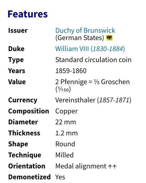 1860 Copper 2 Pfennige and 1932 Bronze 4 Reichspfennig As per Images !!!