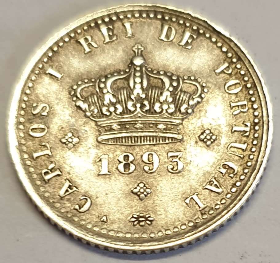 1893 Portugal Silver 50 Reis Coin as per images