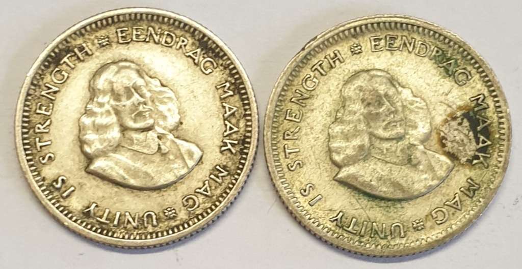 1962 AND 1963 Silver Five Cents as per images##Bid is for the pair!!!!!