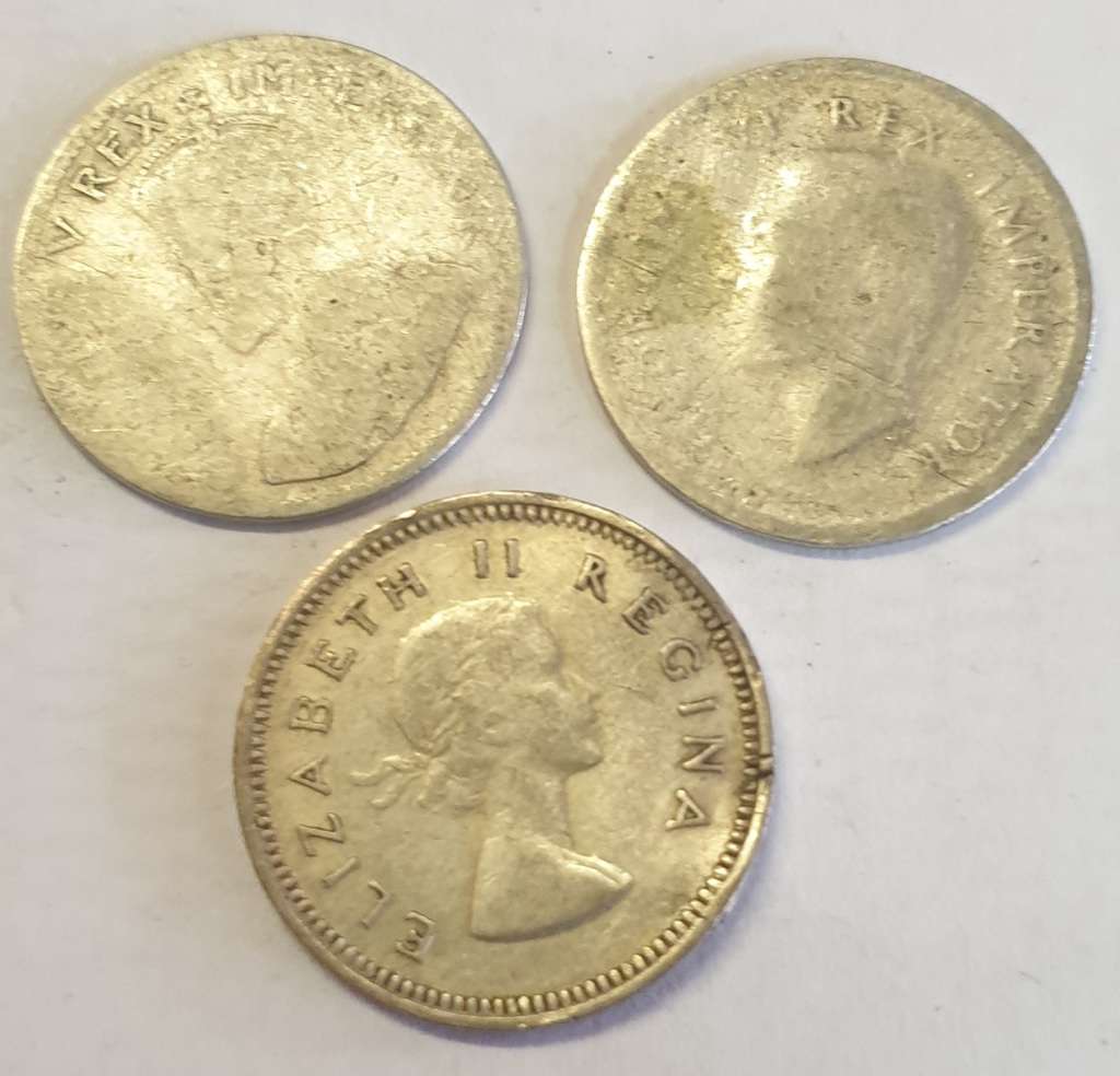3 X Tickey`s as per images 1928-1943-1959 ##One Bid for all 3 coins!!!!