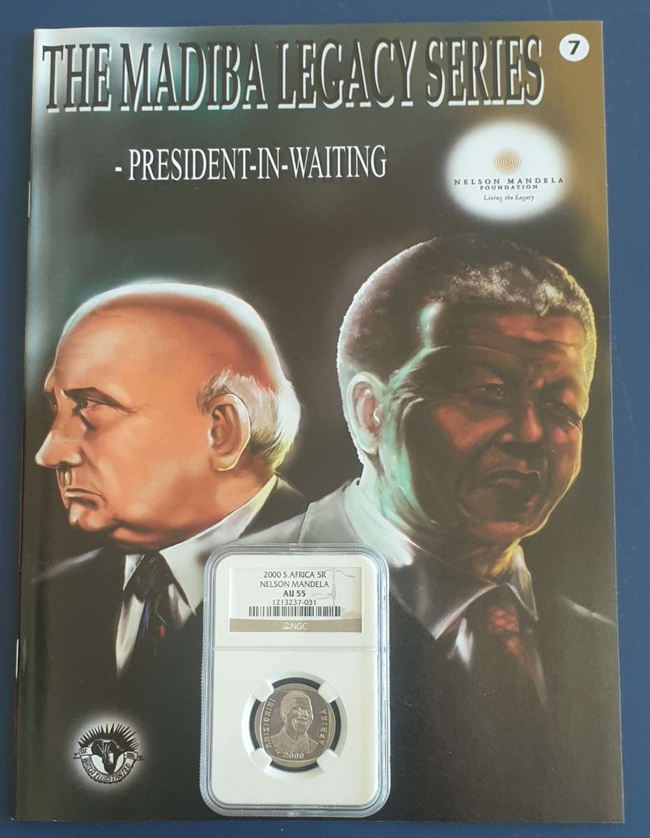 2000 Mandela R5 NGC Graded AU55 Plus a Madiba Legacy Series Comic Book as per images!!