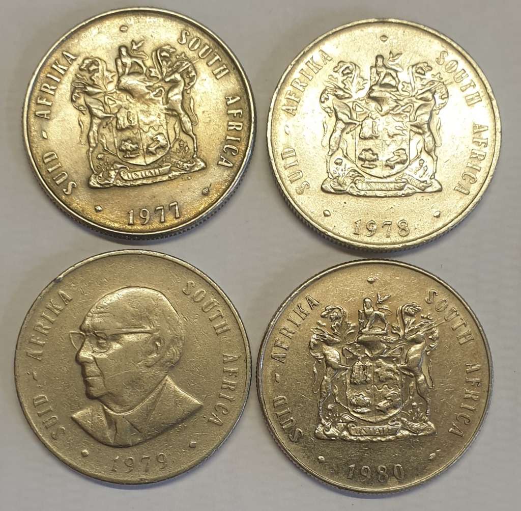 One Rand Coins x 4 as per images !! 1977/78/79/80 Bid is for the Lot !!!