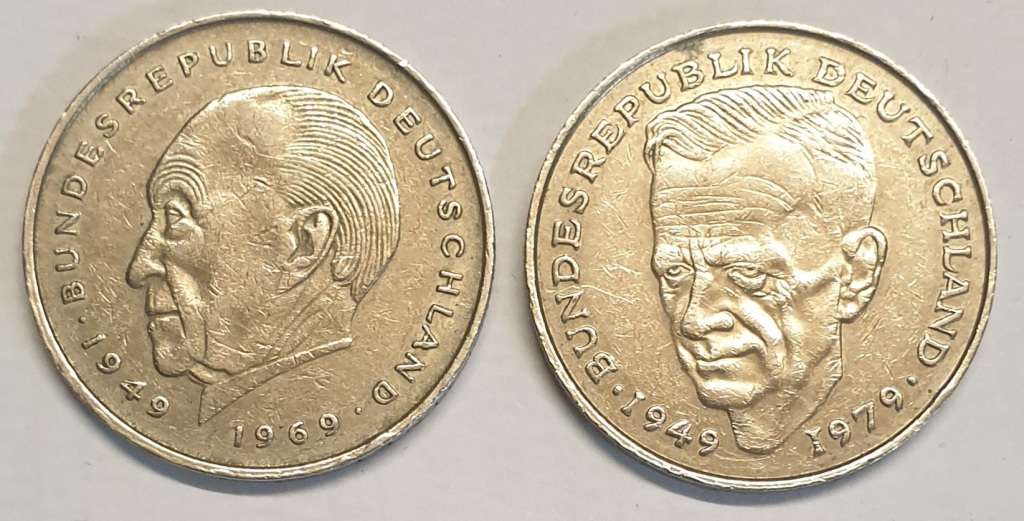 2 x Two Deutsche Mark as per images!!Bid is for the pair !!