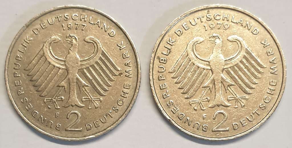 2 x Two Deutsche Mark as per images!!Bid is for the pair !!