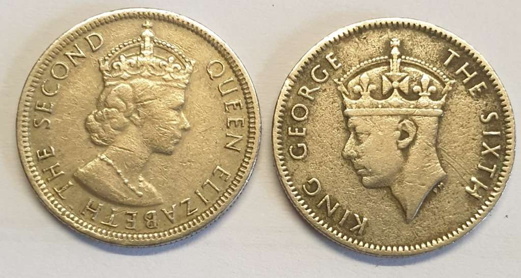 Mauritius Quarter Rupees x 2 as per images !! #1951 and 1971 ## Bid is for the pair !!!!