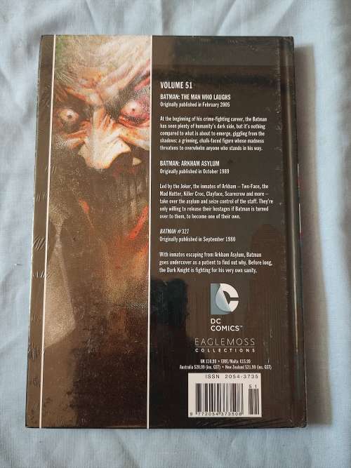 DC EAGLEMOSS HARD COVER COMIC - VOLUME #51 BATMAN - THE MAN WHO LAUGHS and ARKHAM ASYLUM (NM)