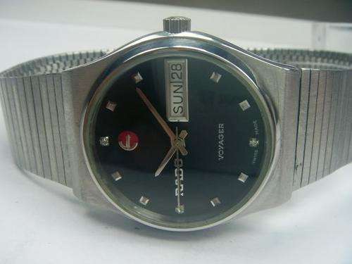 RADO VOYAGER DAY/DATE AUTOMATIC MIDSIZE WATCH, BLACK