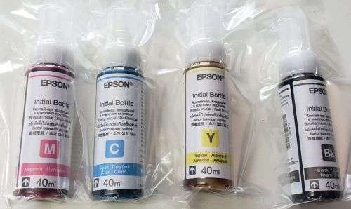Epson L120 Initial Ink Bottle Set 40ml C,M,Y,K