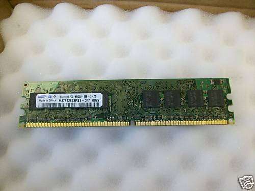 SAMSUNG 1GB 1Rx8 PC2-6400U-666-12 RAM MEMORY