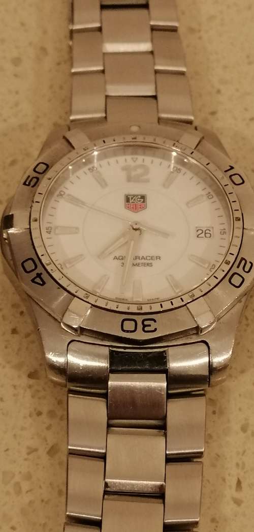 ### Reduced again - Tag Heuer Gents size Aquaracer watch preloved Model WAF1111 with extra links ###