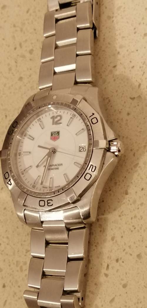### Reduced again - Tag Heuer Gents size Aquaracer watch preloved Model WAF1111 with extra links ###